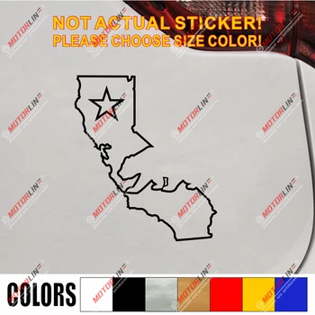 

California State outline map Cali Bear Star Decal Sticker Car Vinyl pick size color