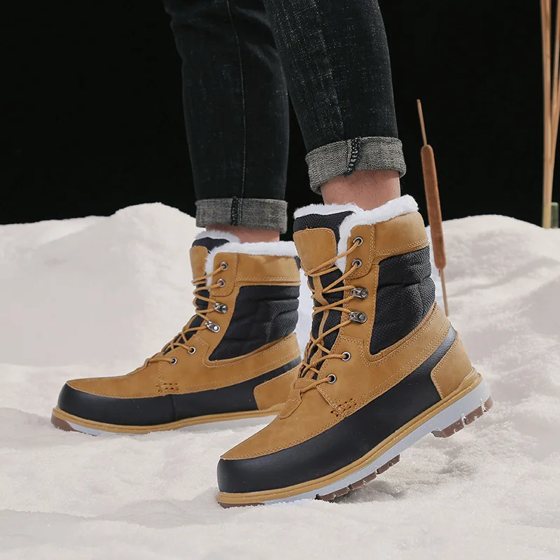 

Winter With Fur Snow Boots For Men Sneakers Male Shoes Adult Casual Quality Waterproof Ankle -30 degree Celsius Warm Boots SA-8