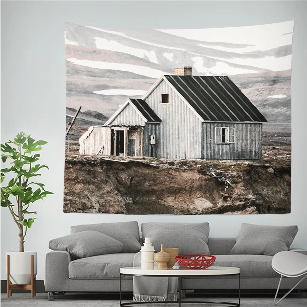 

Frosty Style Wall Cloth Tapestry Mountain Forest Pattern Printed Wall Hanging Tapestry Home Living Room Decor Tapestry Yoga Mat