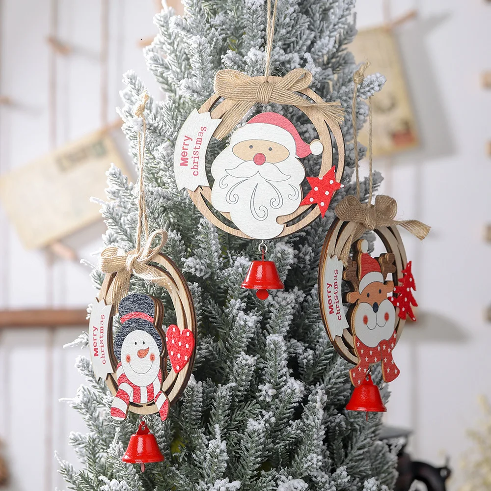 

Snowman/Santa Claus/Elk Bells Christmas Decor Pendants Hanging Xmas Tree Hanging Doll Pendants Crafts Christmas Tree Decorations