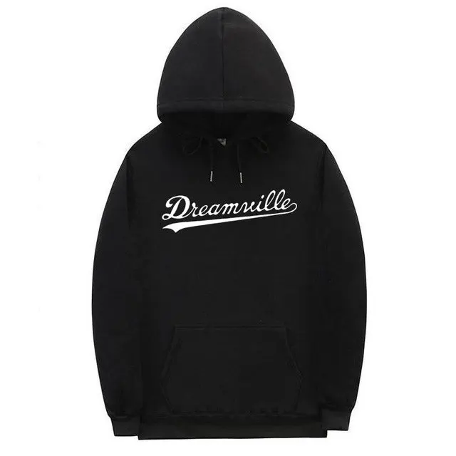 Black UplzCoo новые толстовки для мужчин в стиле хип-хоп DREAMVILLE J Cole логотип с капюшоном Swag письмо флис J худи с принтом Cole зимние толстовки Мужские Пуловер JA300 - Цвет: Black