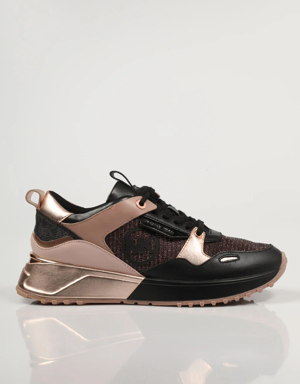 basket michael kors femme noir et or