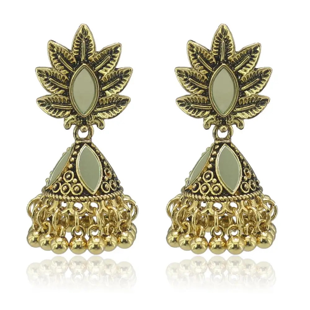 

2019 Hollow out Vintage Leaf Feather Dangle Earrings For Women Bohemia Style Earring Indian Jewelry