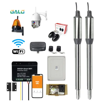 

swing gate opener WiFi controlled double arm door opener with electronic lock sensor door automation drive motor gate opener