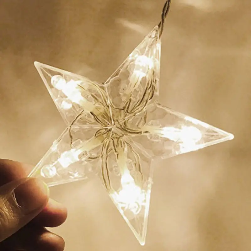 Newly LED String Light Star/moon-shaped Decorative Lamps For Curtain, Background Wall, Home Decor