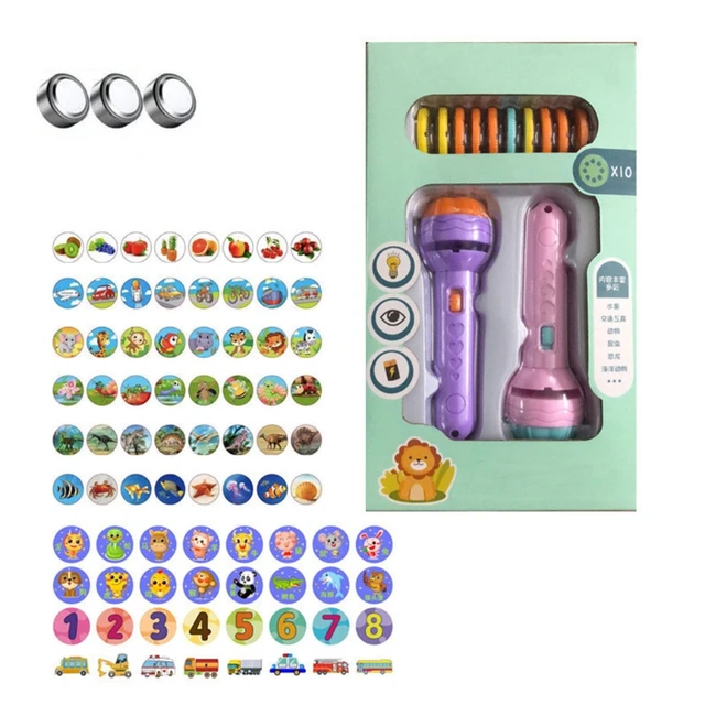 Children Projector Flashlight Fruit Animal Cartoon Educational Toy Baby Lantern Fairy Tale Book Projection Lamp Children Toy 2