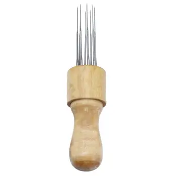 

DIY Felting Needle with Eight Needles tool Craft Wool Tool Felting more Stitch Solid Felt with efficient handle wood Punch T6L1