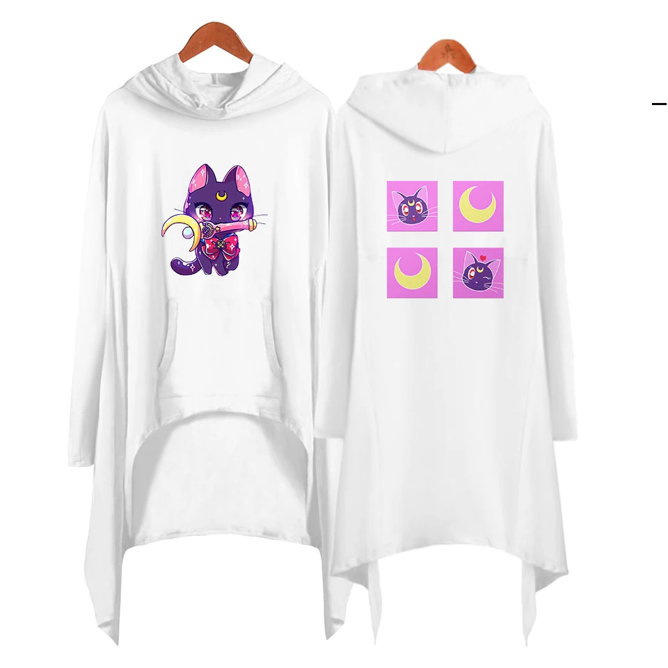 Сейлор Мун 90s мультфильм Толстовка Harajuku Ulzzang Толстовка женские толстовки в богемном стиле осенние креативные длинные женские пуловеры