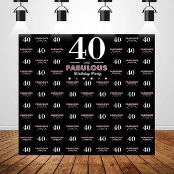 

Black and Sliver Happy 50th Birthday Backdrops for Photo Studio Step and Repeat Background Photocall foto hintergrund 220