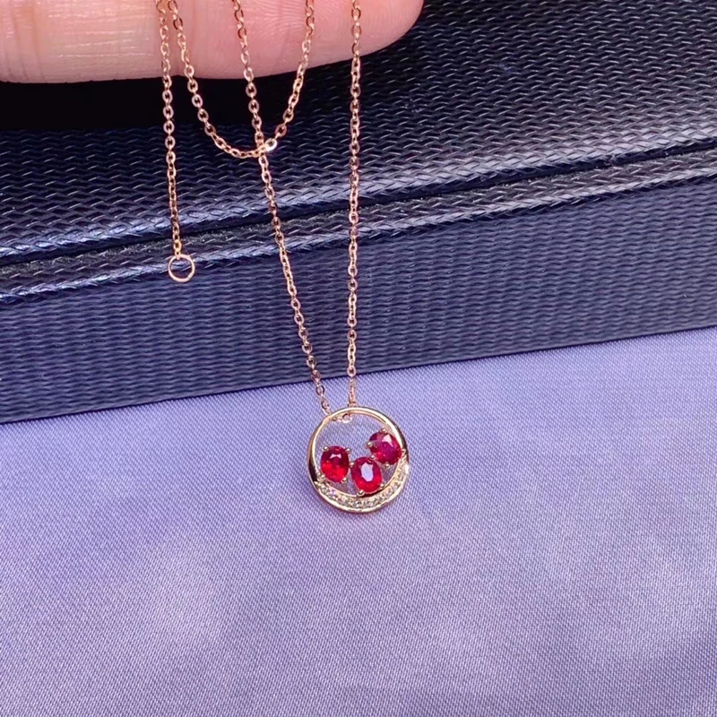 CoLife Jewelry 18K Gold Ruby Pendant for Daily Wear 3*4mm Natural Necklace 100% Real Rose | Украшения и аксессуары