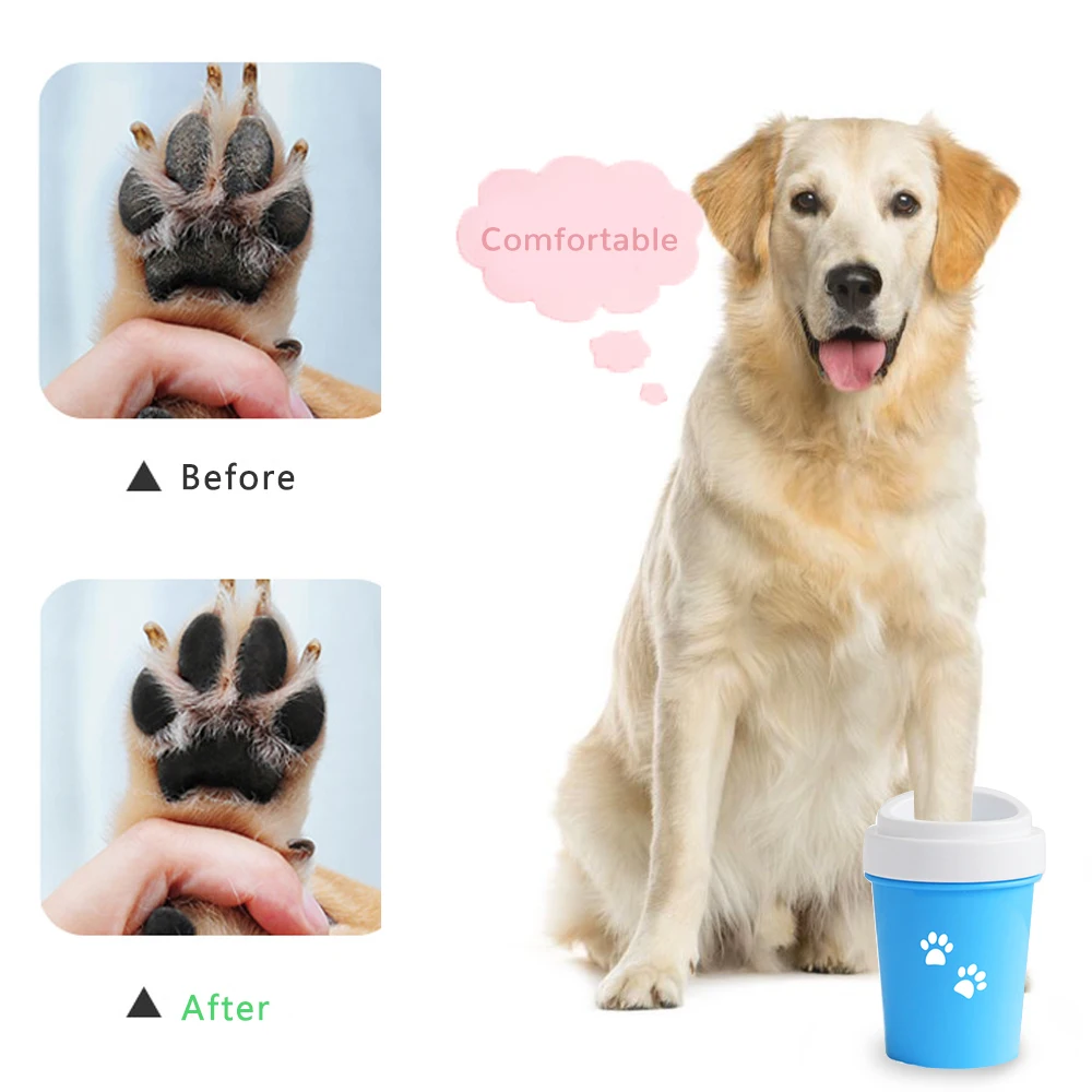 Quickly Wash Foot Cleaning Bucket Dog Paw Cleaner Cup Soft Silicone Combs Portable Outdoor Pet