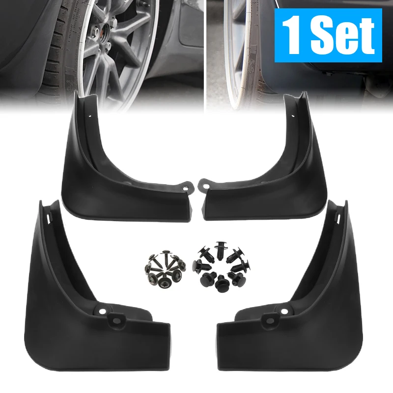 For Tesla 4pcs/set Car Mud Flaps Splash Guard Fender Mudguard Moulding Support Model 3+ Fixing Screw