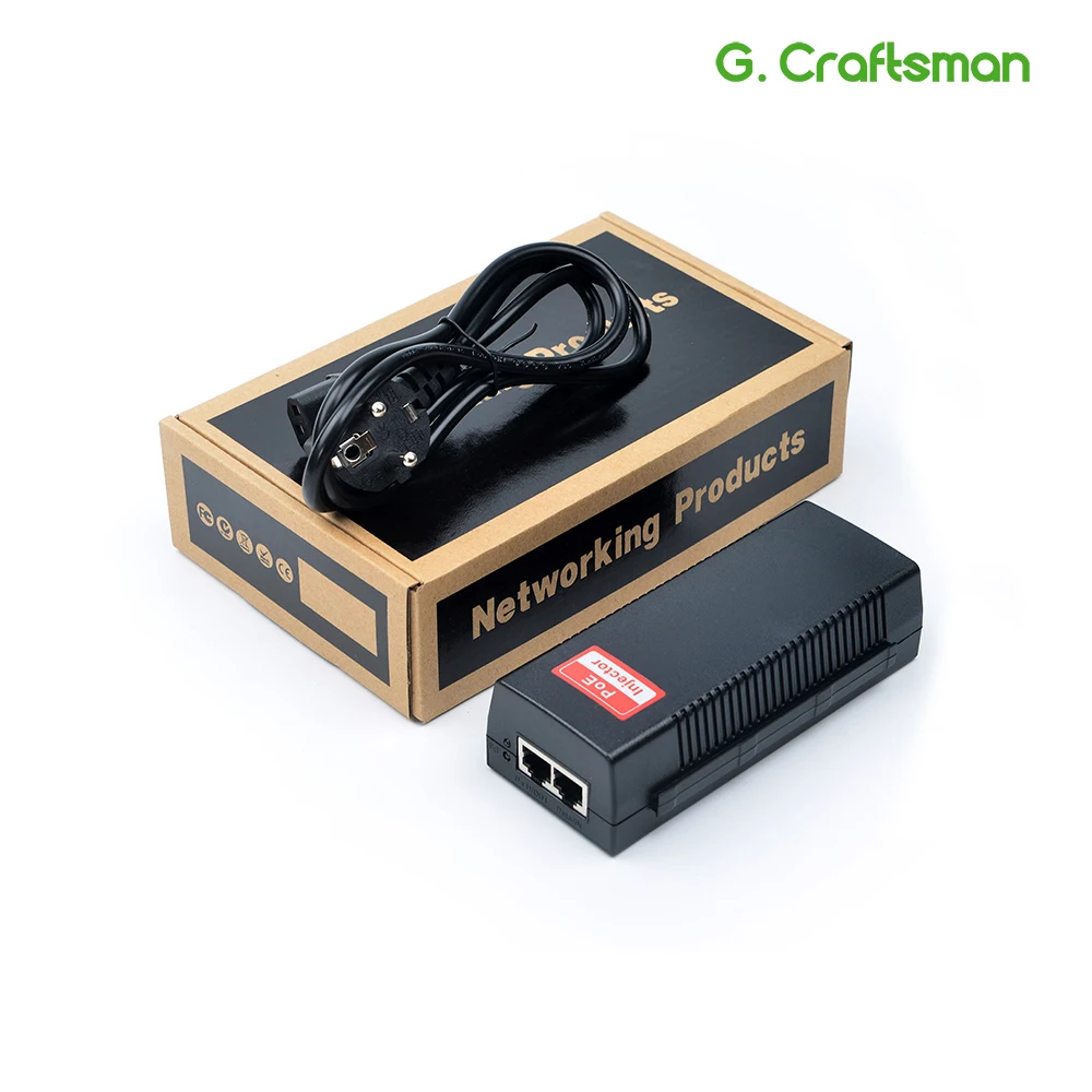 Инжектор POE IEEE 802.3af 10/100/1000 Мбит/с Питание Вход 100V 240V Выход 48V 56V 45 + 78 |Коробки передач