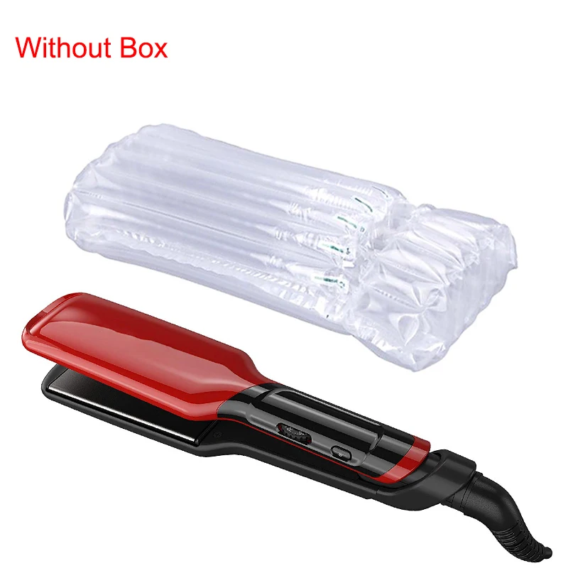 Red without box Профессиональный Керамический выпрямитель для волос Железный светодиодный дисплей утюжок с керамическим покрытием ионический щипцы для завивки Chapinha плоский инструмент для укладки - Цвет: Red without box