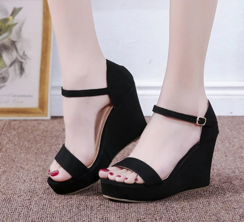 

Women Shoes Platform Sandals Women Peep Toe High Wedges Heel Ankle Buckles Sandalia Espadrilles Female Sandals Shoes