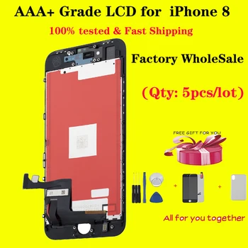 

5pcs/lot ips lcd for iPhone 8 8G display Assembly Replacement Touch Screen Digitizer No Dead Pixel highscreen LCD full set ecran