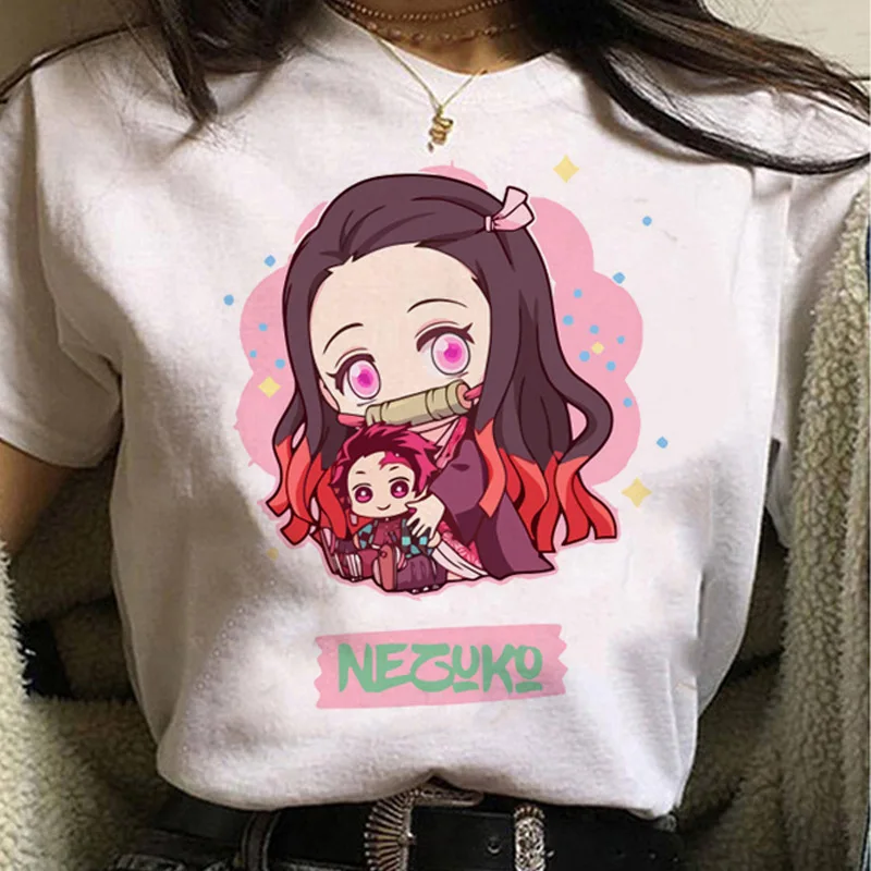 2022 Summer New Womens T-shirt Casual 3D Printing Japanese Anime Demon Slayer Lady's Short-Sleeved Cute Cartoon Printing T-Shirt t shirt oversize Tees