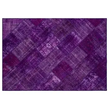 

Handmade Purple Vintage Overdyed Patchwork Area Rug 160x230 Cm-5'3''X7'7''