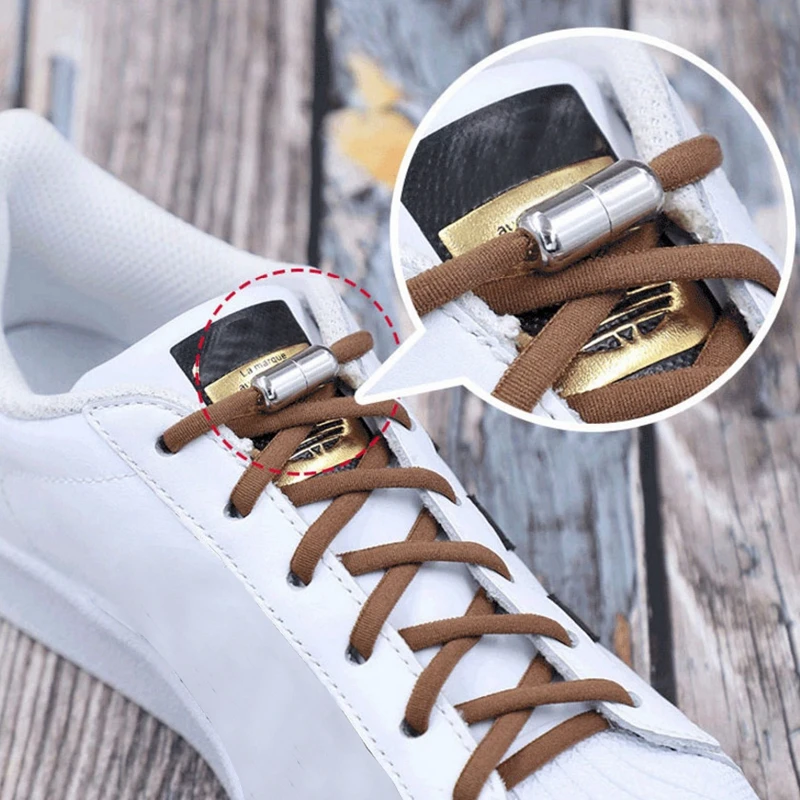 Cordones redondos y elásticos para zapatillas de deporte para niños y adultos, 1 par de cordones para perezosos