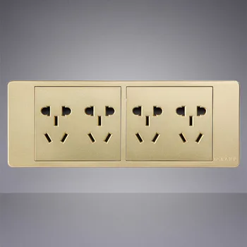 

2pcs 118 Type Personality Electrical Socket MK Gold Flat 10A 20 Holes CN AU Wall Outlet for Home Improvement