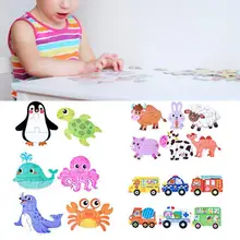 Puzzle en bois de conception de véhicule Animal de dessin animé, jouet éducatif pour enfants, cadeau