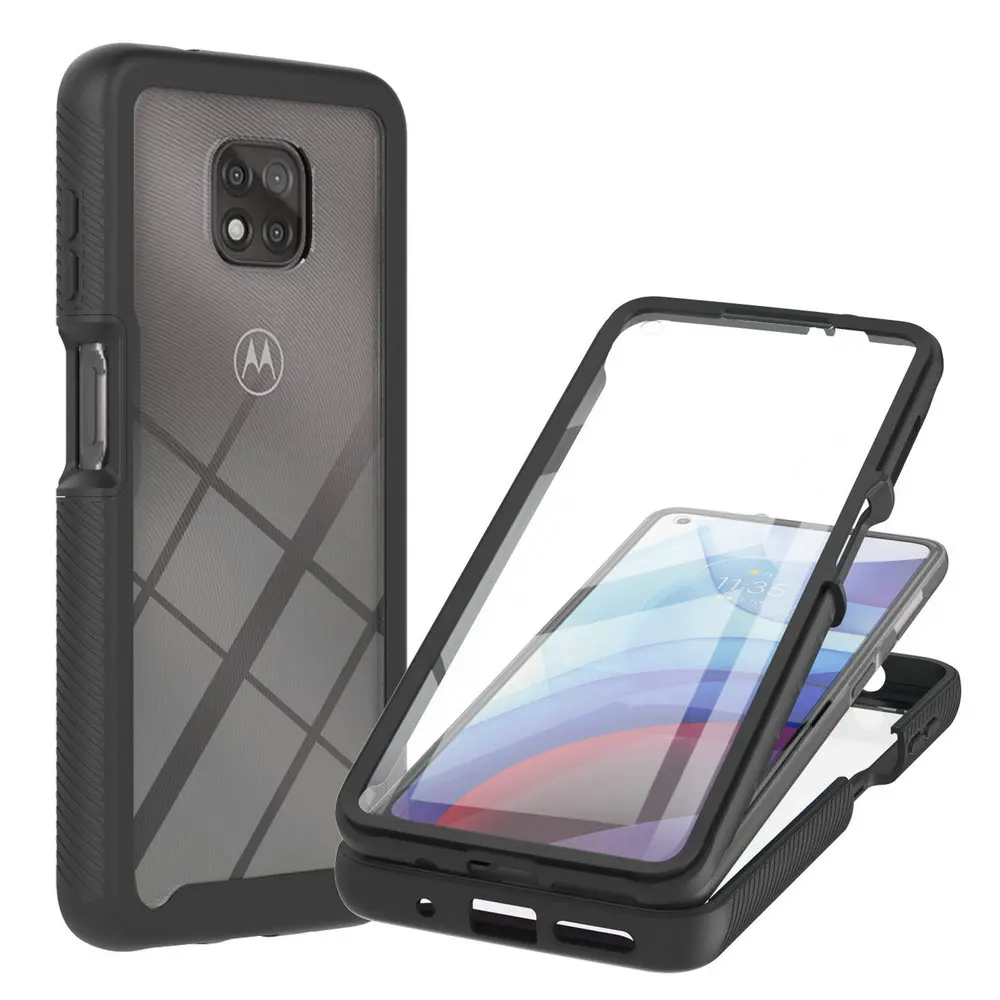 Прозрачный чехол 360 Защита Передняя Задняя панель для Motorola Moto G9 Play бампер Power Plus G 9