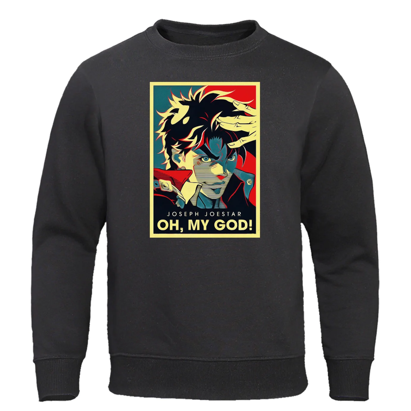 Jojo Необычные Приключения винтажные уличные толстовки с капюшоном Joestar Joseph OH MY GOD письмо мужские толстовки хлопковые брендовые пуловеры