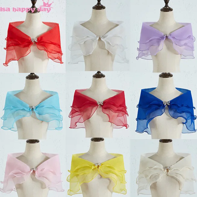 

Womens Ladies Girls Wedding Capes Wedding Jacket Wraps Tulle Shrug Bridal Bolero short Shawl and Wraps Evening Wedding Cover Up
