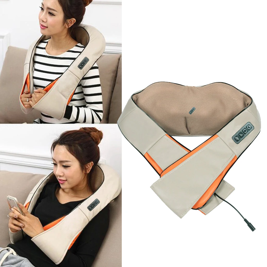 Portable Shiatsu Neck Shoulder Massager Electric Back Massage Heating Massage Instrument Home Use Kneading Massager Shawl