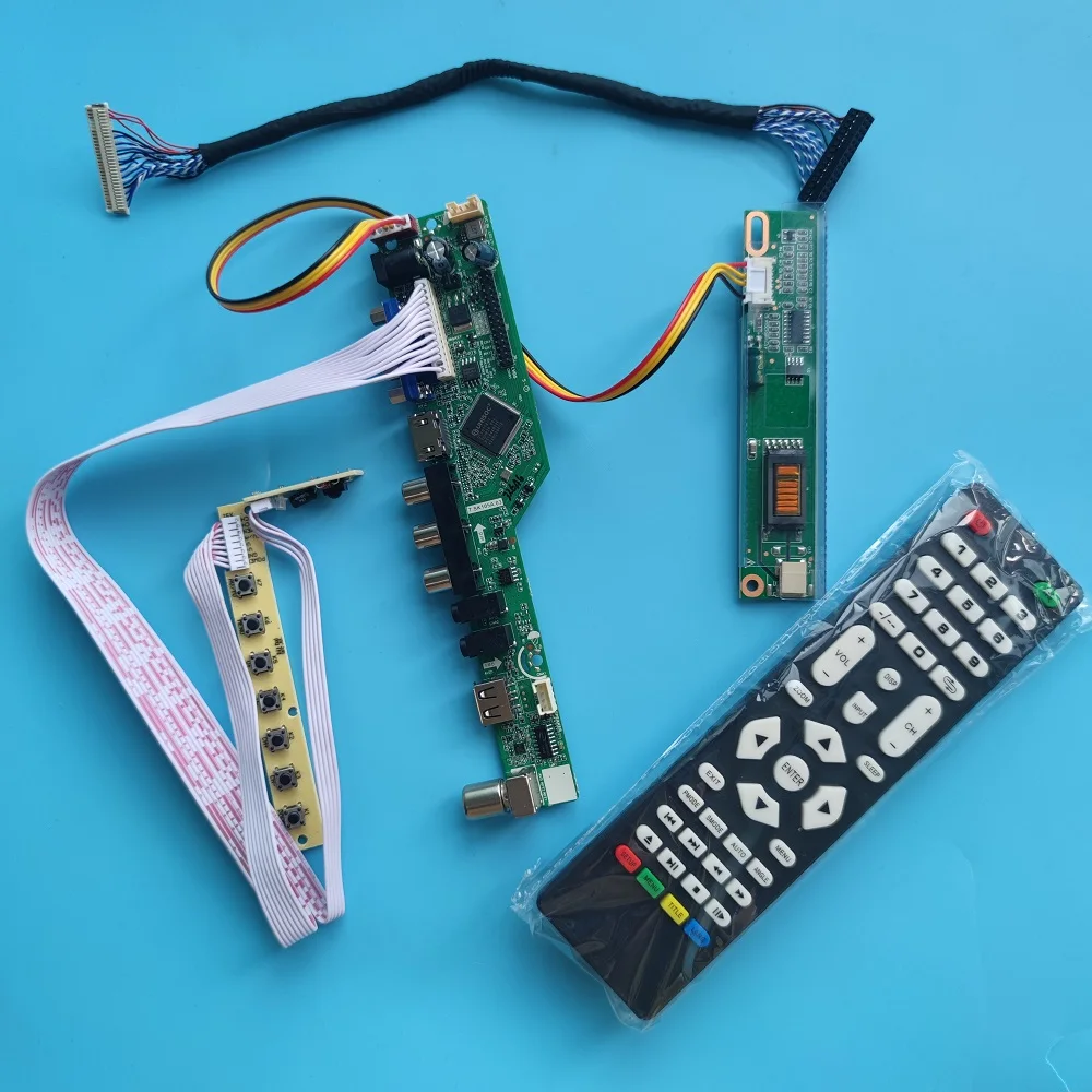 

Комплект для телевизора LP141WX1 30Pin 14,1 "1CCFL 60 Гц 1280x800 плата контроллера ЖК-панель LVDS VGA AV USB RF пульт + инвертор + клавиатура