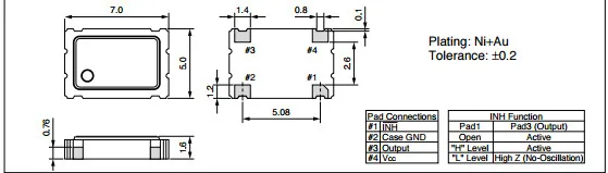 И original10PCS KC7050A125.00C3GE00 7050 125 МГц Часы Вибрации 5070 125 м