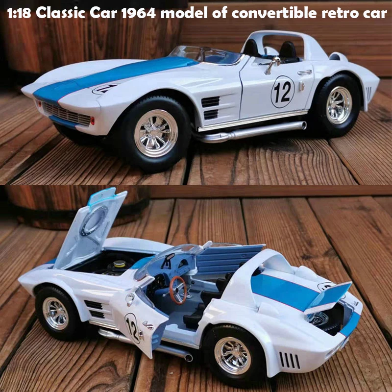 Хорошее 1:18 классический автомобиль 1964 модель ретро двери автомобиля может быть открыт сплав Коллекционная модель