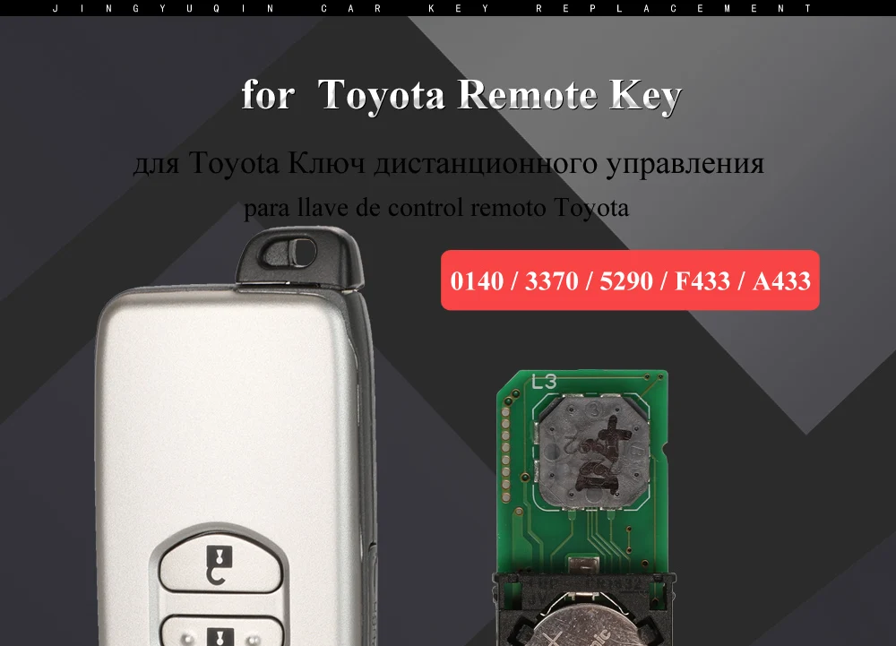 Keyforkess 2BTN 315 / 433MHz F433 A433 0140 5290 3370 0011 Keyless a distanza di chiave dell'automobile per Toyota Avensis Terra Cuiser Prado Camry - H7eef5b8841364c36a133a6dff29142e9n