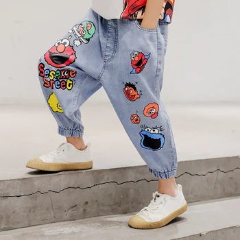 

2020 Baby Boys Pants Kids Summer Printing Trousers Children Loosen Leggings Spring Autumn Boy Harem Casual Jeans