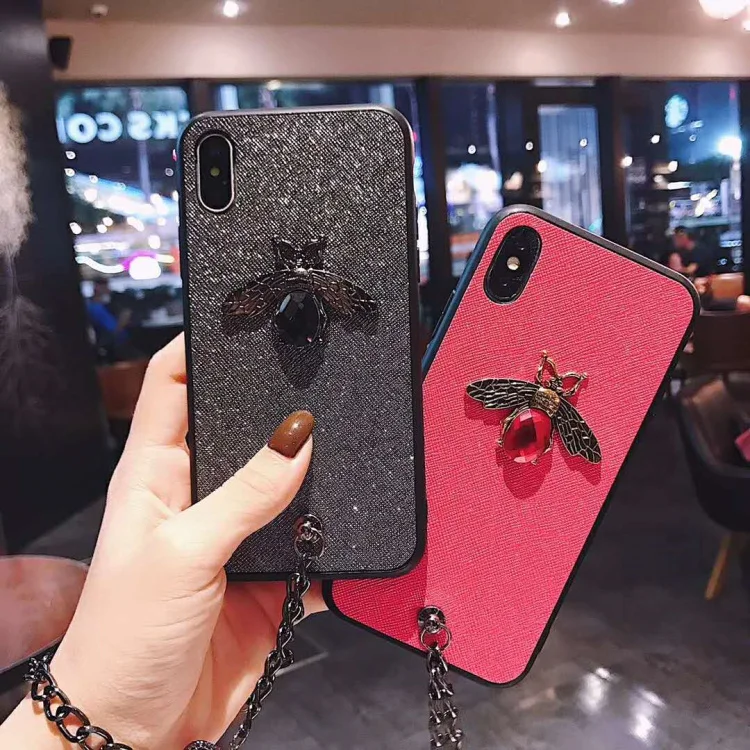 Модный бриллиантовый браслет для iPhone 7 8 Plus Deluxe Bee чехол для телефона для iPhone X/XS/XR/XS MAX/6 6s Plus