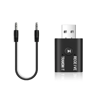 

Mini Wireless Bluetooth Receiver Adapter 5.0 o Transmitter Stereo Dongle Aux USB 3.5 mm for Laptop Tv Pc