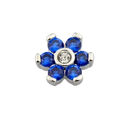1PCS Stainless Steel Dermal Anchor Zircon Top Skin Implants Dermal Jewelry Sexy Surface Piercing Accessory 1.2MM/16G Screw - Окраска металла: Aqua Dermal