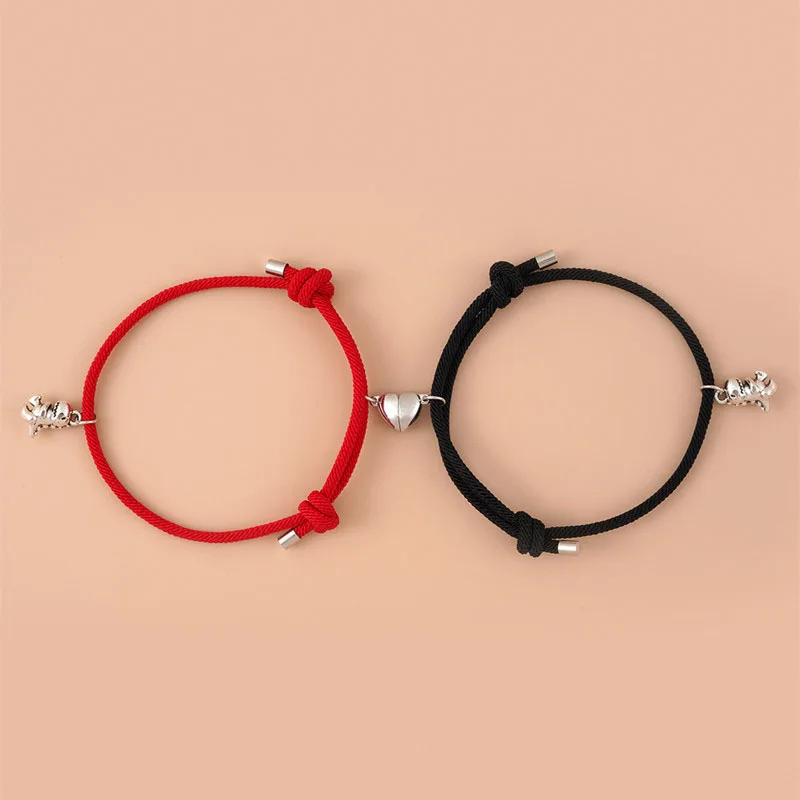Bracelet Jewelry 2pcs Magnetic Stainless Steel Pendant Charm Couple Bracelets