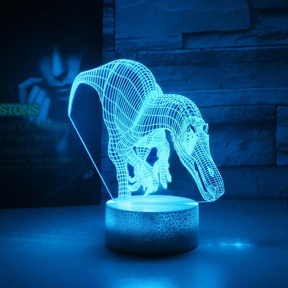 Современная настольная лампа динозавр Юрского периода подарки 3D креативное Внутреннее освещение настольная лампа милый ночник домашний декор сенсорное управление