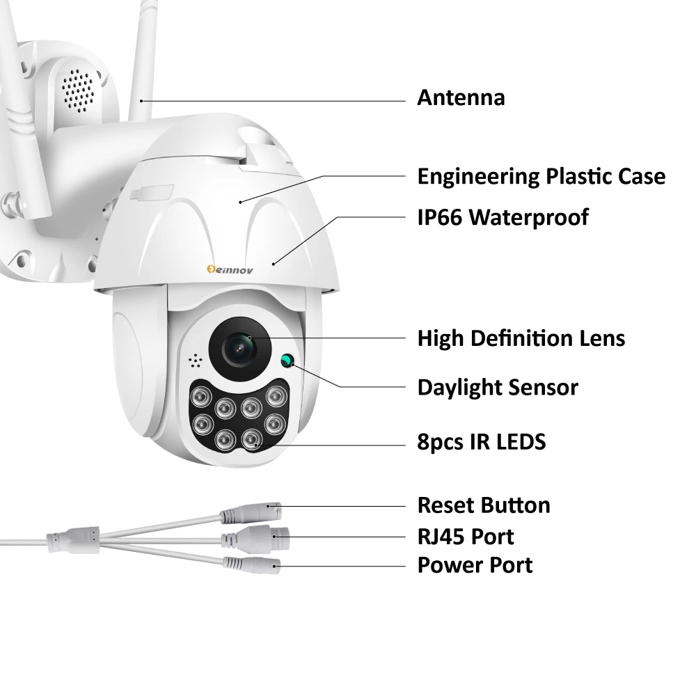 Einnov Wifi IP камера беспроводная камера безопасности Открытый 1080 P HD камеры наблюдения аудио ONVIF 2MP IR ночного видения P2P Yoosee
