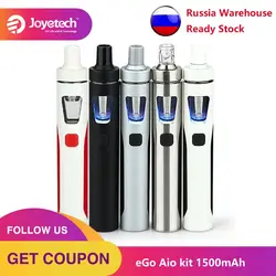 Россия отправка Оригинал Joyetech eGo AIO комплект быстрого стартера с 1500 мАч батарея и 2 мл распылитель электронная сигарета Vape ручка Vs Hotcig КУБИ