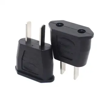 

2Pcs Universal Travel Plug 6A, European Inlet to US 2-falt pins Outlet Adapter, CE Certificated Electrical AC Power Plug