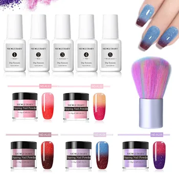 

Neon Pigment Glitter Nail Dipping Powder Kit Dust Gradient Glitter Luminous Nail Set 7ml Natural Dry Dippping System Powder Kit