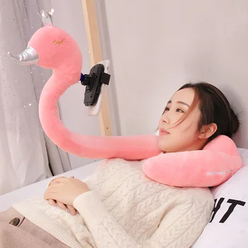 

Hands Free Stuffed Flamingo Phone Fix Holder Sleeping Tool for Lazy People Necessary tools Unicorn Neck Pillow With Mobile Hold