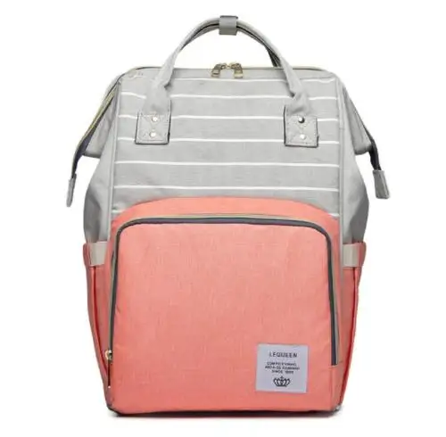 pink stripe Прямая поставка, Lequeen, сумка для ухода за ребенком, сумка для подгузников в полоску, сумка для подгузников, органайзер, водонепроницаемая сумка для беременных - Цвет: pink stripe