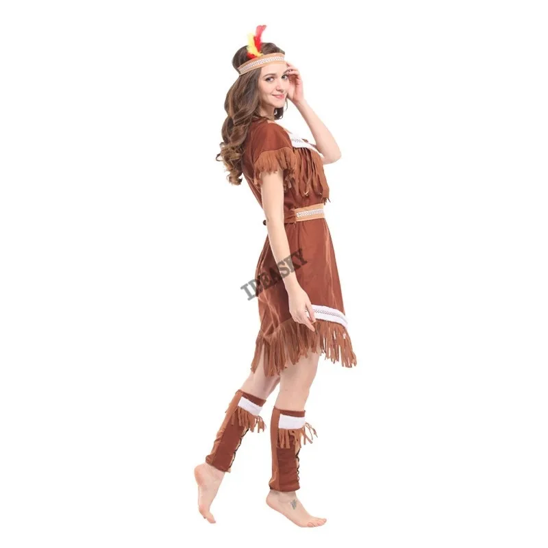 Cosplay Costume Carnival Indian Princess Halloween Costumes For Women female Adult Pocahontas Cosplay Costume Purim Party Fancy Dress up suit