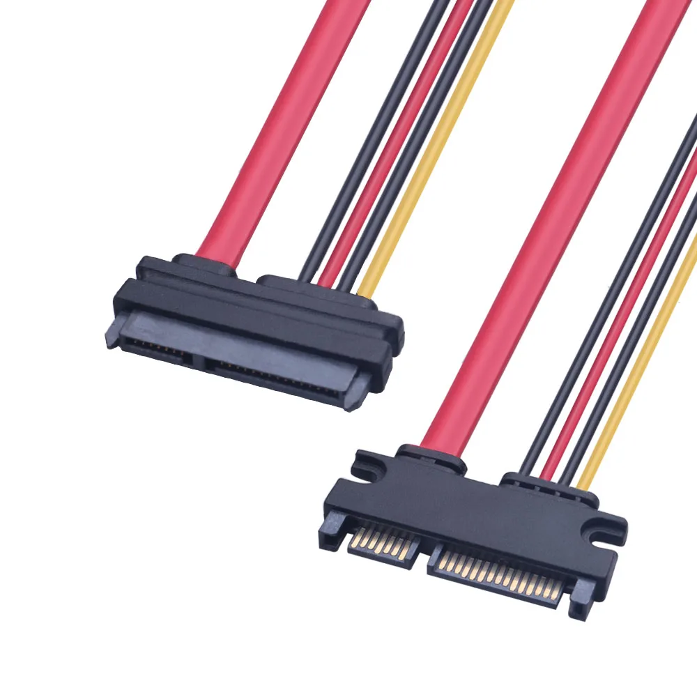 Кабель-удлинитель SATA 22 Pin Папа-мама для Расширение Sata 3 III 7 + 15 комбинированный