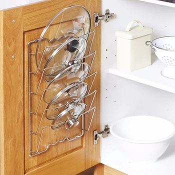 

Storage Drying Pan Pot Covers Holding Tools Racks & Holders Metal Pan Lid Kitchen Storage & Organization Accessories 5 Layer