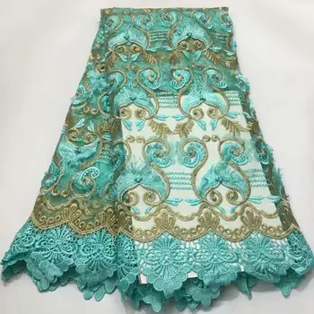

2019 Latest Guipure Lace Cord Lace Embroiderey French African Tulle Lace Fabric High Quality Nigeria Lace Fabric For Wedding