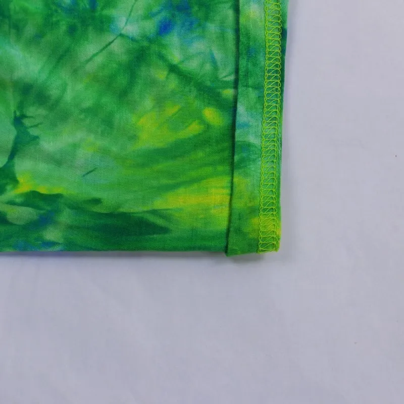 Женский сексуальный комбинезон с принтом Tie Dye, уличная одежда с бретельками на шнуровке, комбинезон до колен, Обтягивающие Комбинезоны